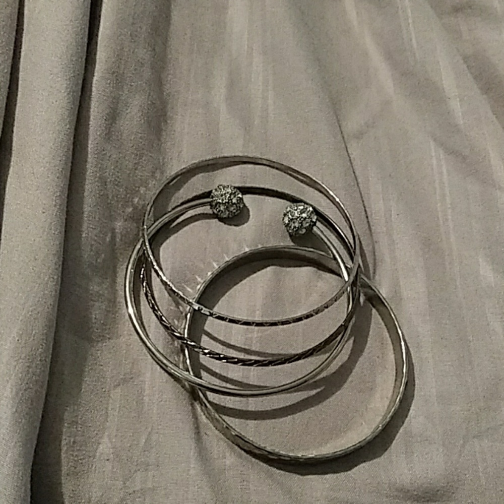 Silver bangle bracelets